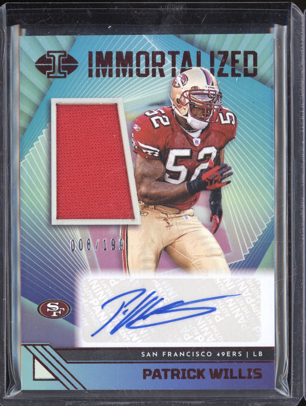 Patrick Willis 2023 Panini Illusions IJA-PW Immortalized Jersey Auto Red 8/199