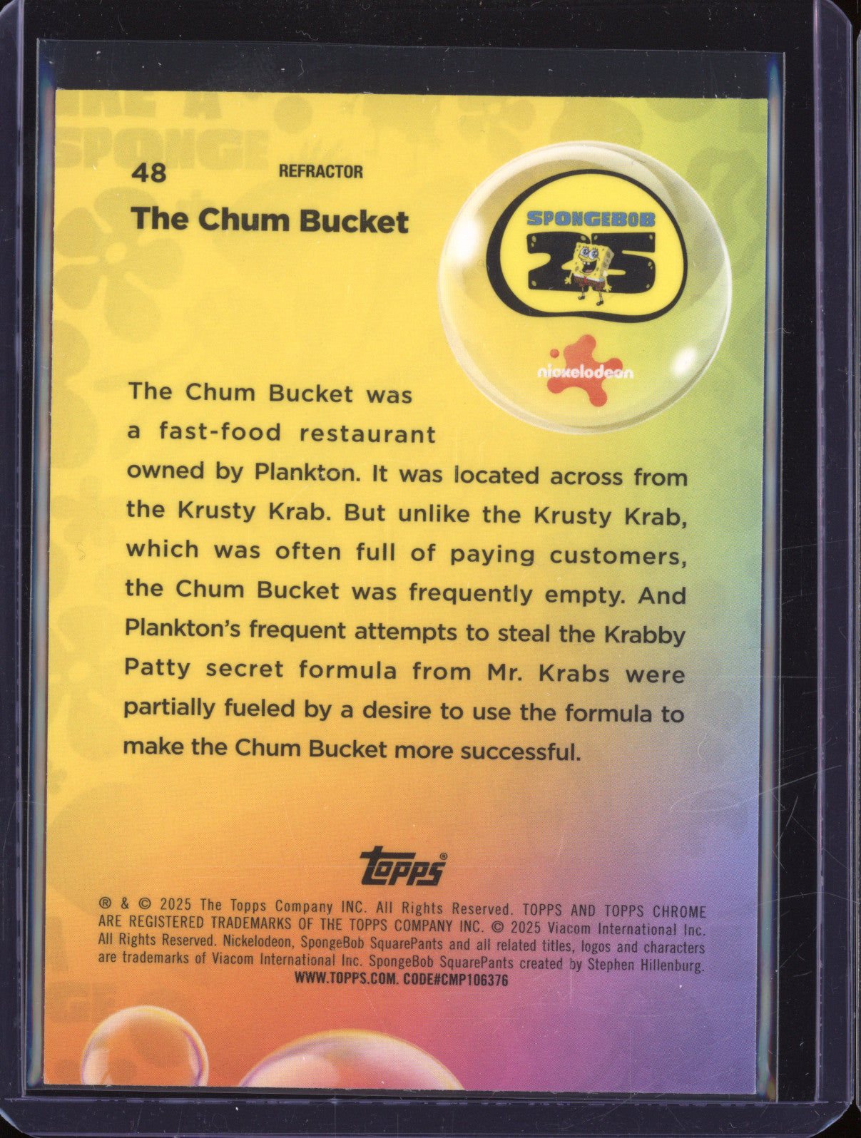 2025 Topps Chrome SpongeBob 25th Anniversary 48 The Chum Bucket Refactor