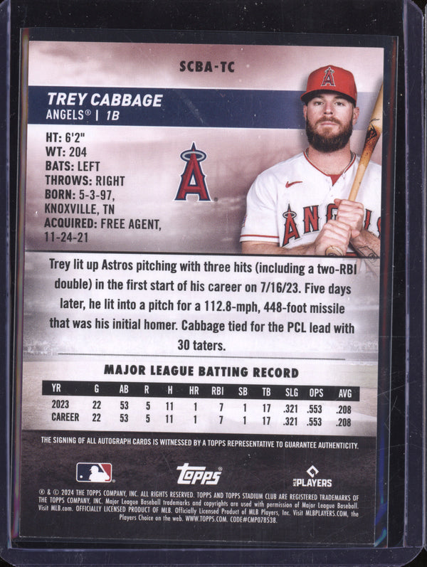 Trey Cabbage 2024 Topps Stadium Club SCBA-TC Autograph