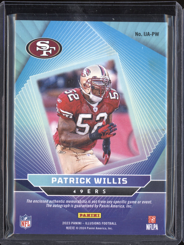 Patrick Willis 2023 Panini Illusions IJA-PW Immortalized Jersey Auto Red 8/199