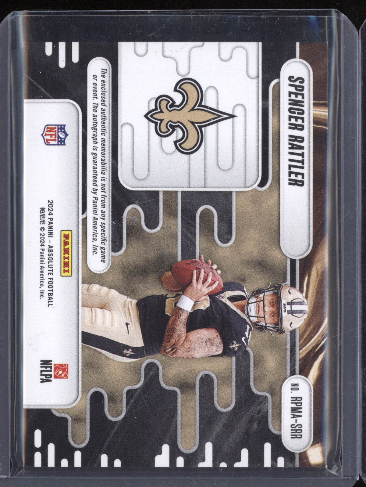 Spencer Rattler  Panini Absolute RPMA-SRR Rookie Premiere Patch Auto Tags 1/1