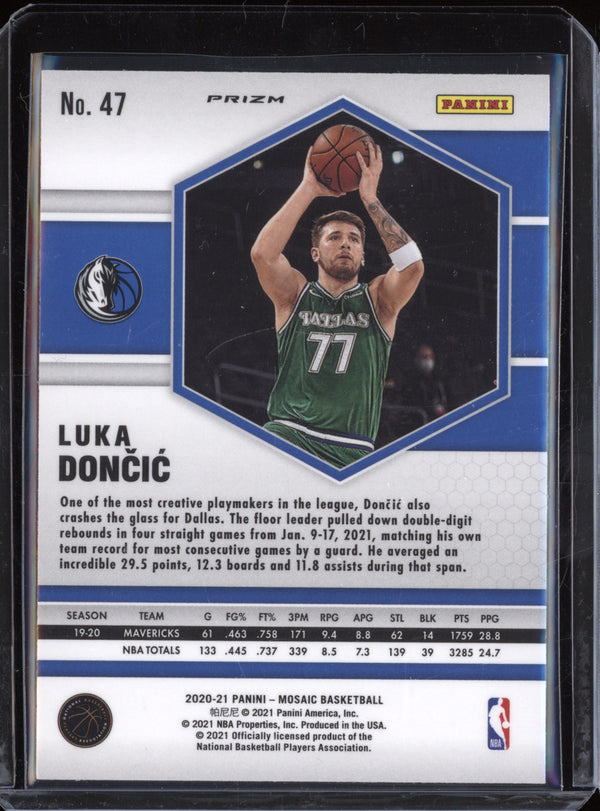 Luka Doncic 2020-21 Panini Mosaic 47 Gold Wave Mosaic