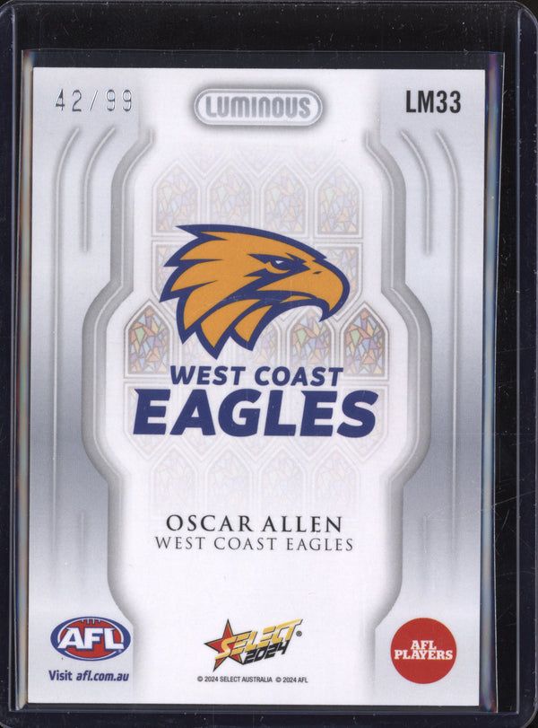 Oscar Allen 2024 Select Footy Stars LM33 Lumnious Myriad 42/99