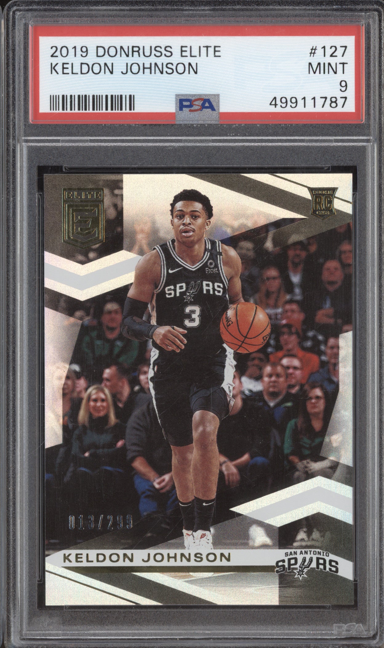 2019 Donruss Elite 127 Keldon Johnson /299 RC PSA 9