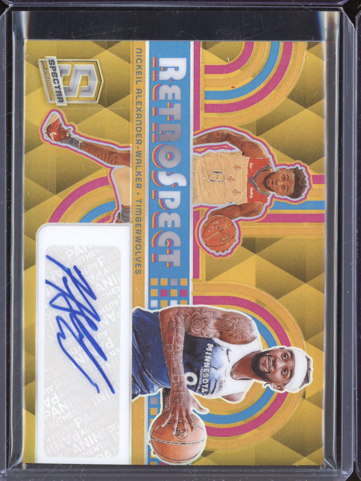 Nickeil Alexander-Walker 2023-24 Panini Spectra RetroSpect Auto Gold 4/10