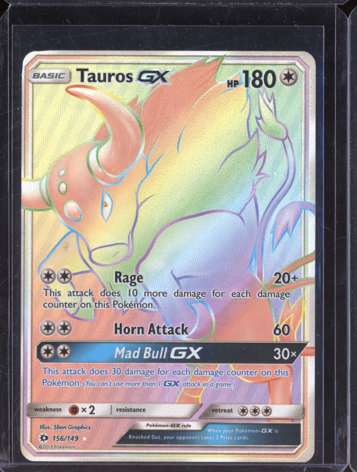 Tauros GX 2017 Pokemon Sun & Moon 156/149 Hyper Rare