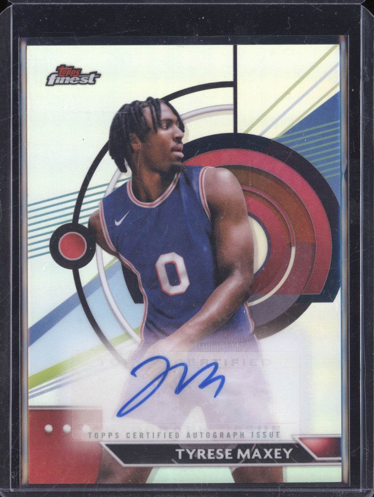 Tyrese Maxey 2023-24 Topps Finest FA-TM Refractor Auto