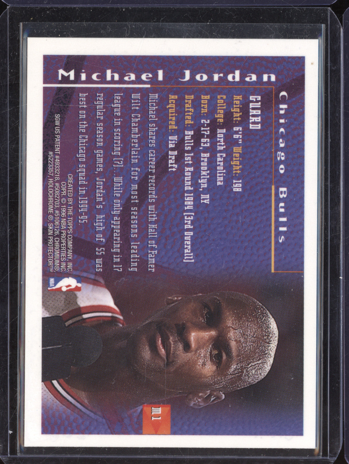 Michael Jordan 1995-96 Topps Finest Mystery M1
