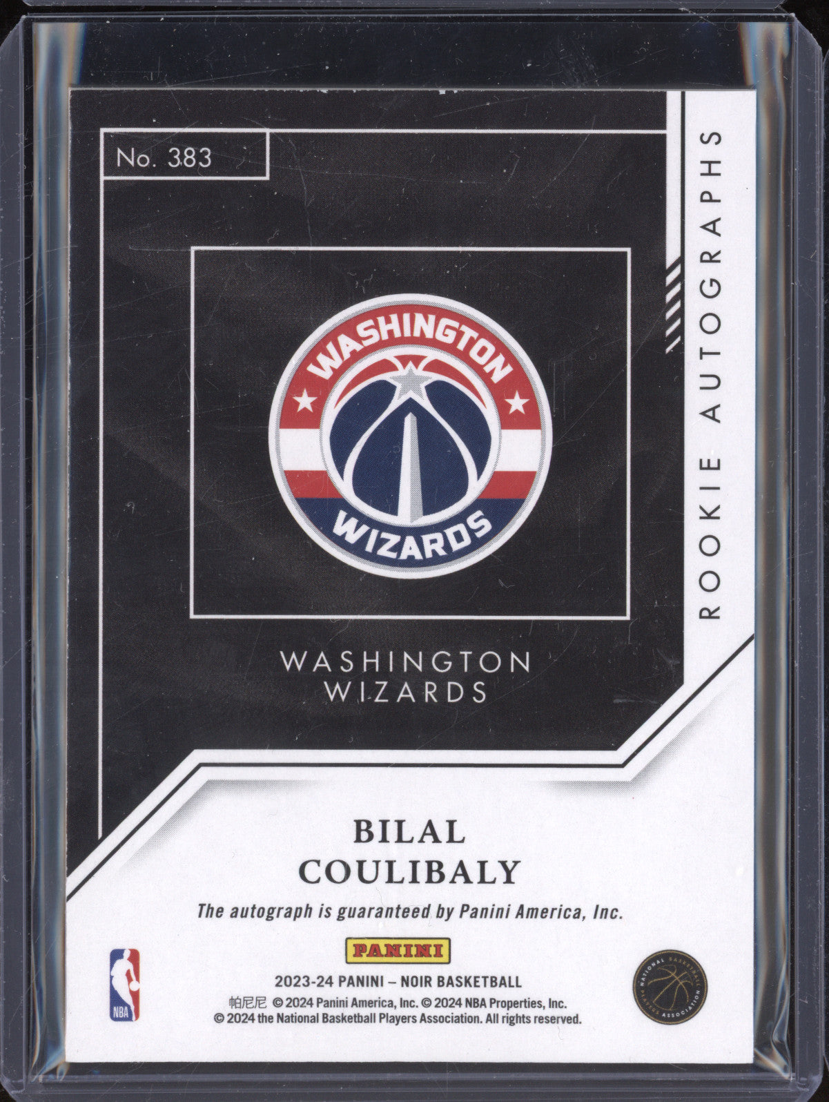 Bilal Coulibaly 2023-24 Panini Noir 383 Rookie Auto Gold RC 6/25