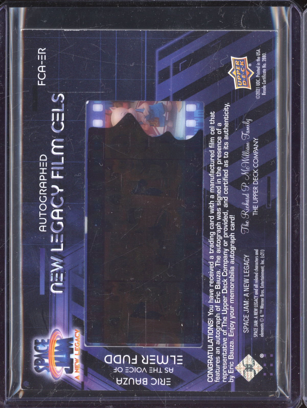 Elmer Fudd 2021 Upper Deck Space Jam FCA-ER New Legacy Film Cels Eric Bauza Auto