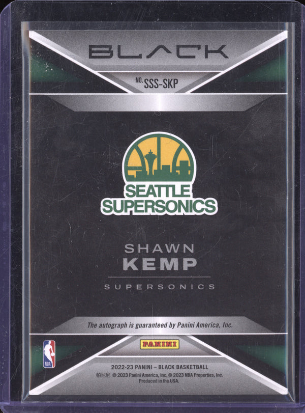 Shawn Kemp 2022-23 Panini Black SSS-SKP Smoke Show Auto 21/35