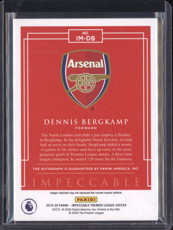 Dennis Bergkamp 2019-20 Panini Impeccable IM-DB Immortal Ink 65/99