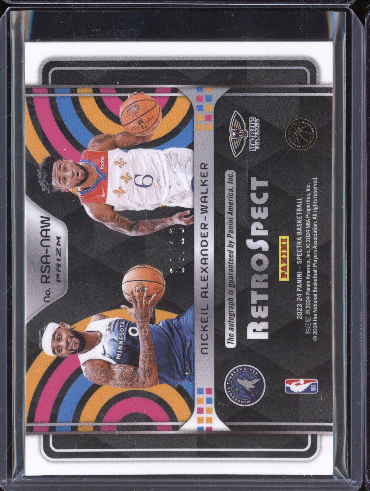Nickeil Alexander-Walker 2023-24 Panini Spectra RetroSpect Auto Gold 4/10