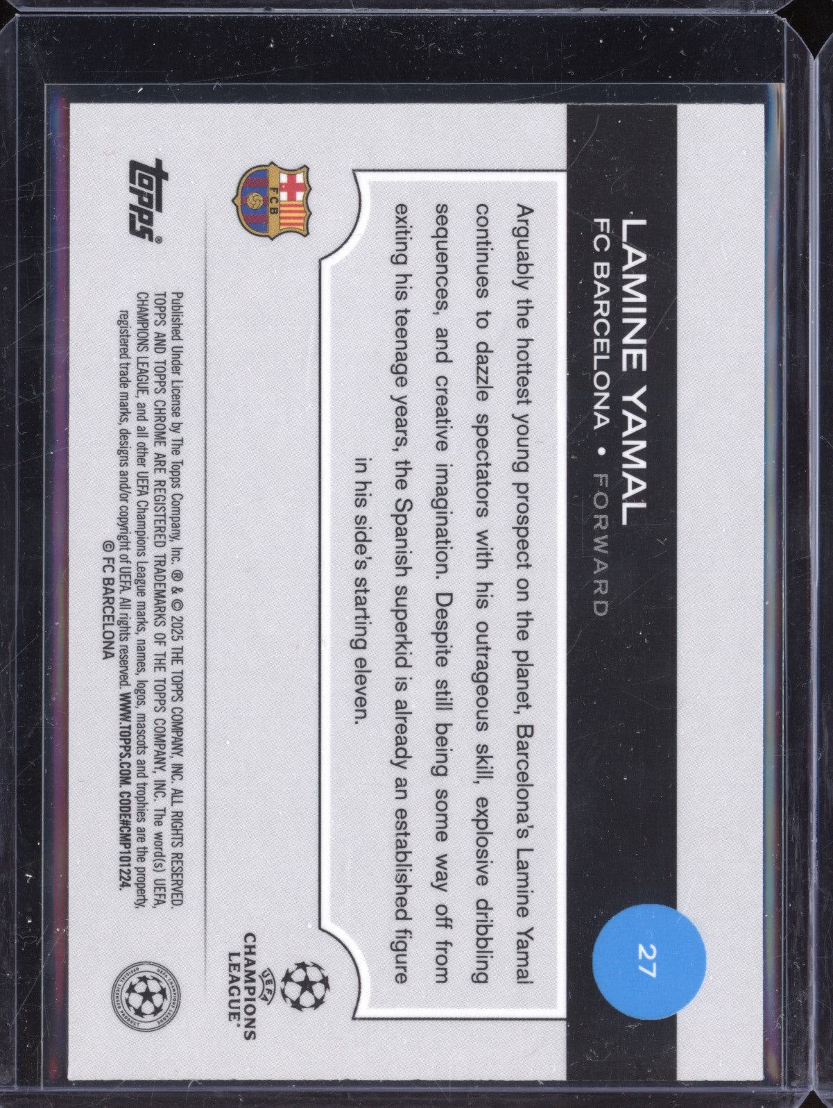 Lamine Yamal 2024-25 Topps Chrome 27 Future Stars Blue 94/150