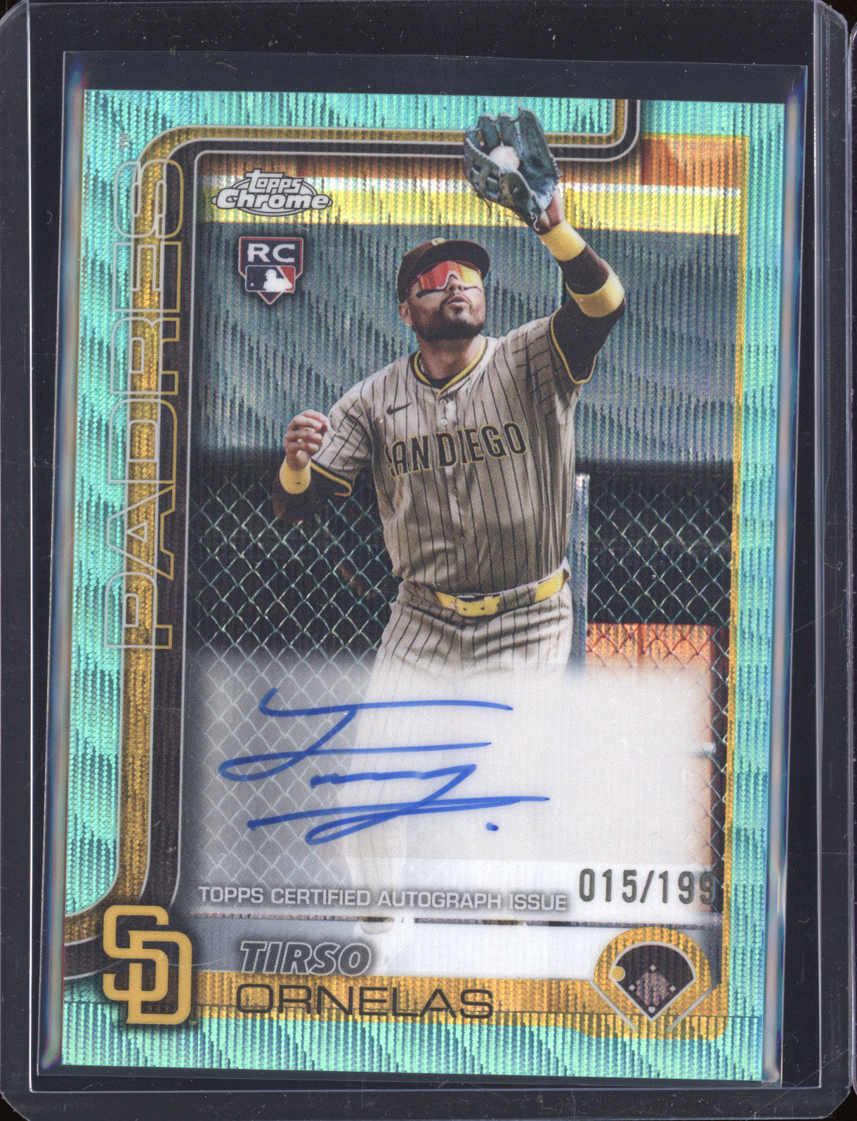 Tirso Ornelas 2025 Topps Chrome Update AC-TO Aqua Wave RC Auto /199