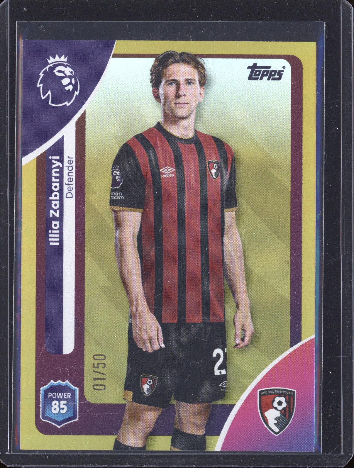 Illia Zabarnyi 2025-26 Topps Premier League 39 Gold 1/50