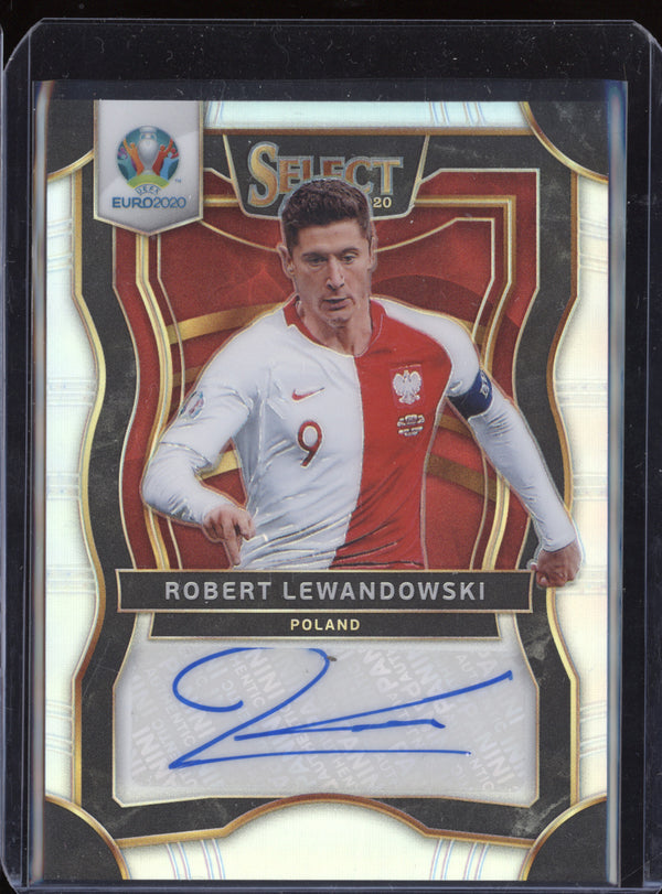 Robert Lewandowski 2020 Panini Select UEFA SI-RL Silver Auto