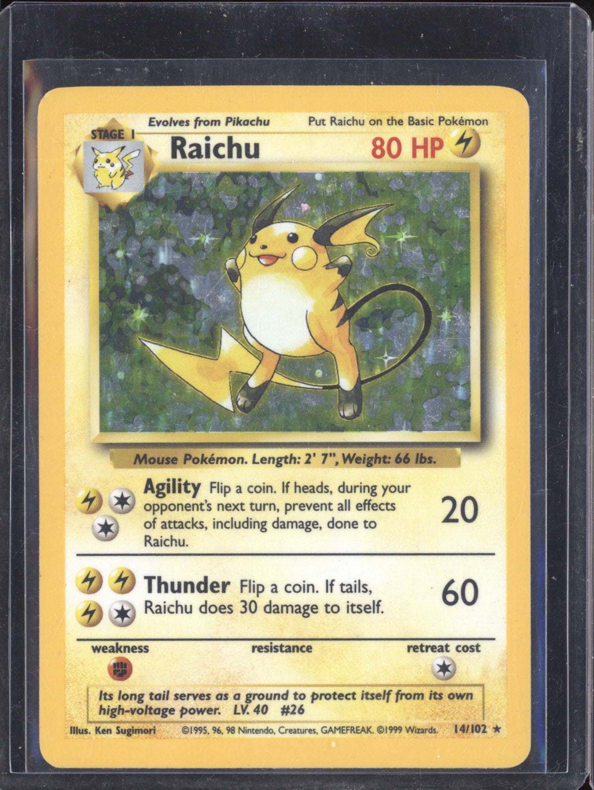 Raichu 1999 Pokemon Base Set 14/102 Holo