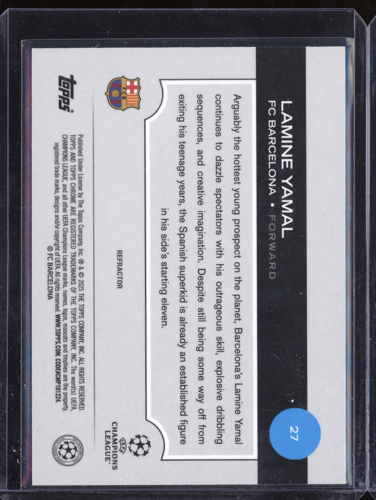 Lamine Yamal 2024-25 Topps Chrome 27 Future Stars Refractor