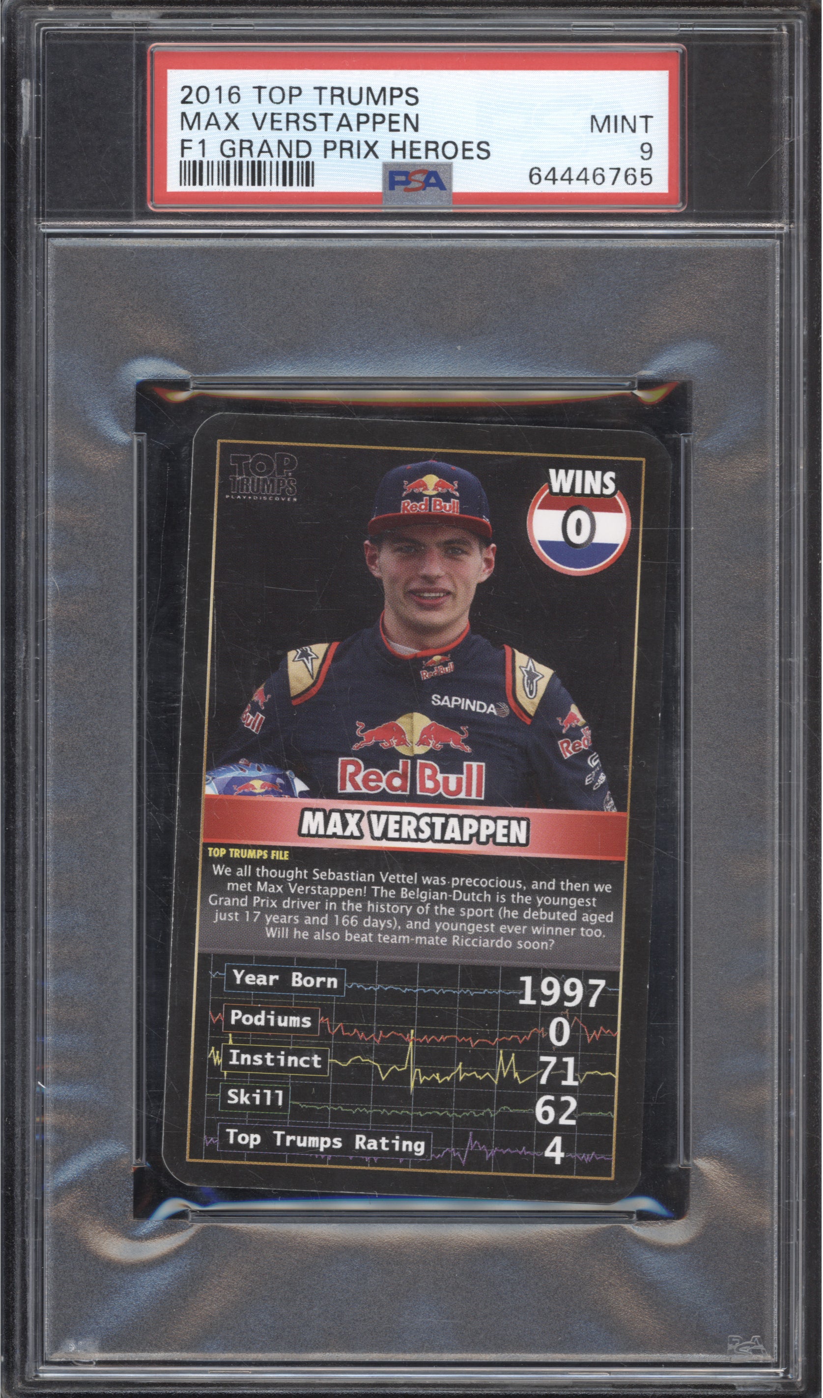 Max Verstappen 2016 Top Trumps  F1 Grand Prix Heroes PSA 9