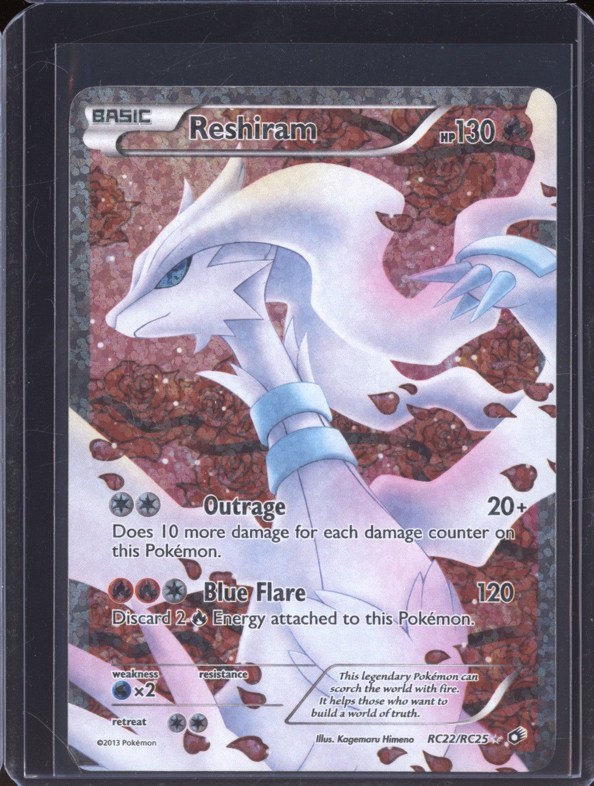 2013 Reshiram Legendary Treasures RC22/RC25 Radiant Collection Holo