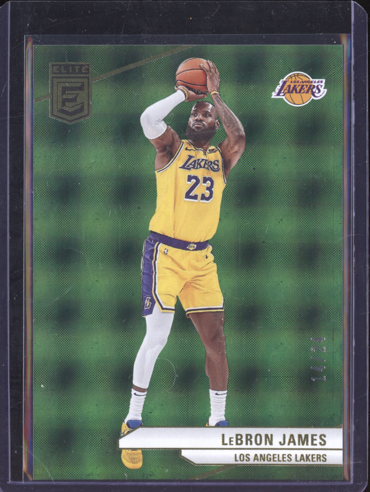 LeBron James 2023-24 Panini Donruss Elite 153 Hyper Green International 14/24
