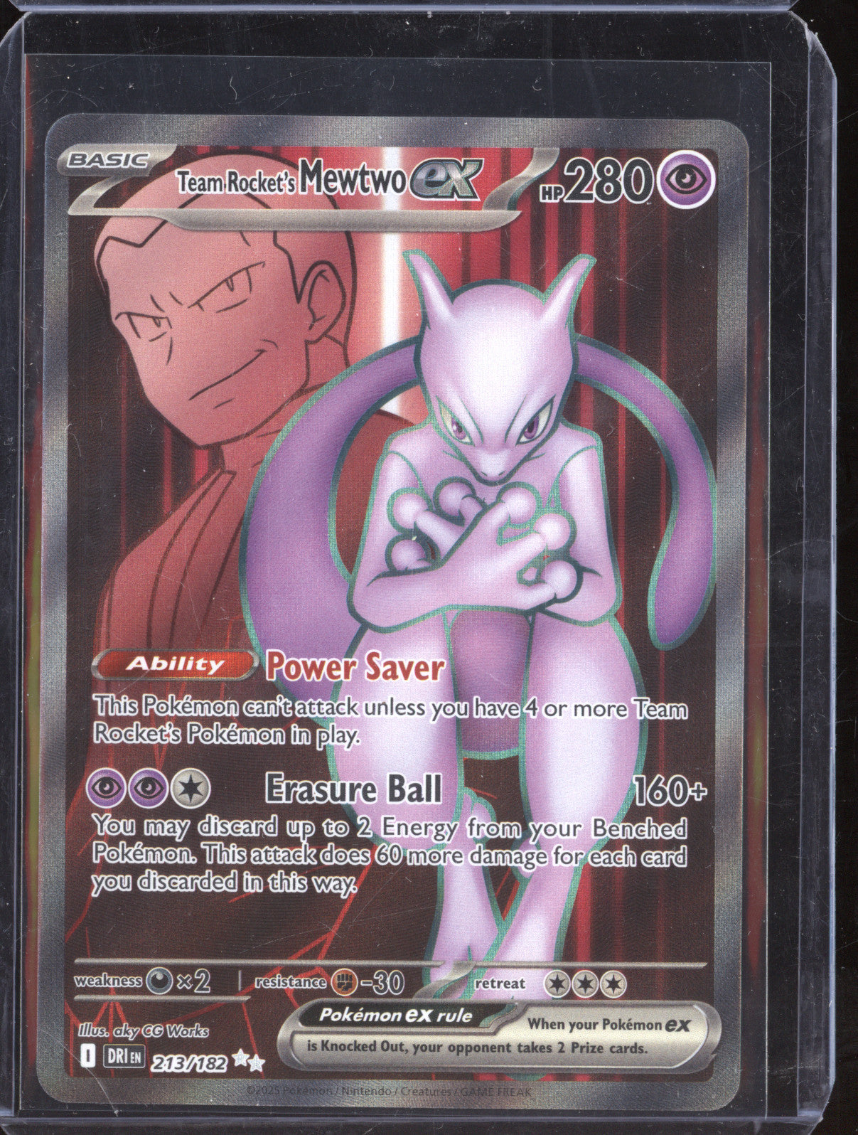 Team Rocket's Mewtwo ex 2025 Pokemon Destined Rivals 213/182 Ultra Rare