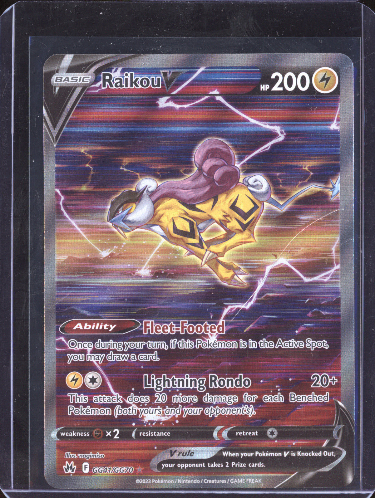 Raikou V 2023 Pokemon Crown Zenith GG41/GG70 Ultra Rare