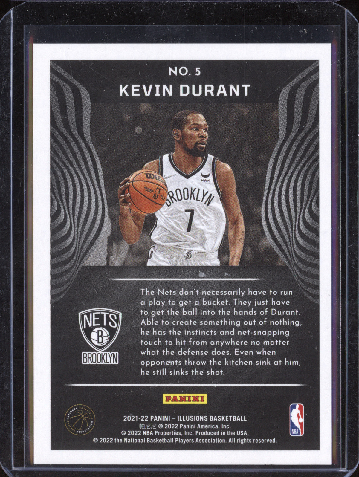 Kevin Durant 2021-22 Panini Illusions 5 Gold Asia 12/25