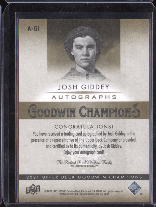 Josh Giddey 2021 Upper Deck Goodwin Champions A-GI Autographs RC