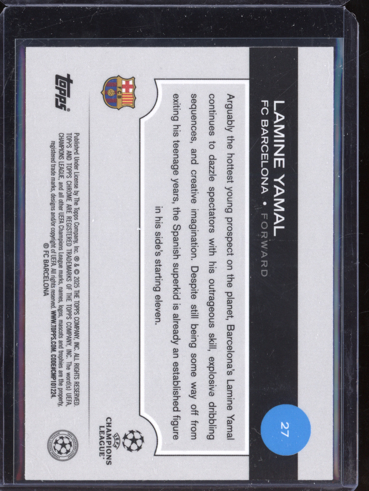Lamine Yamal 2024-25 Topps Chrome 27 Future Stars Pulsar