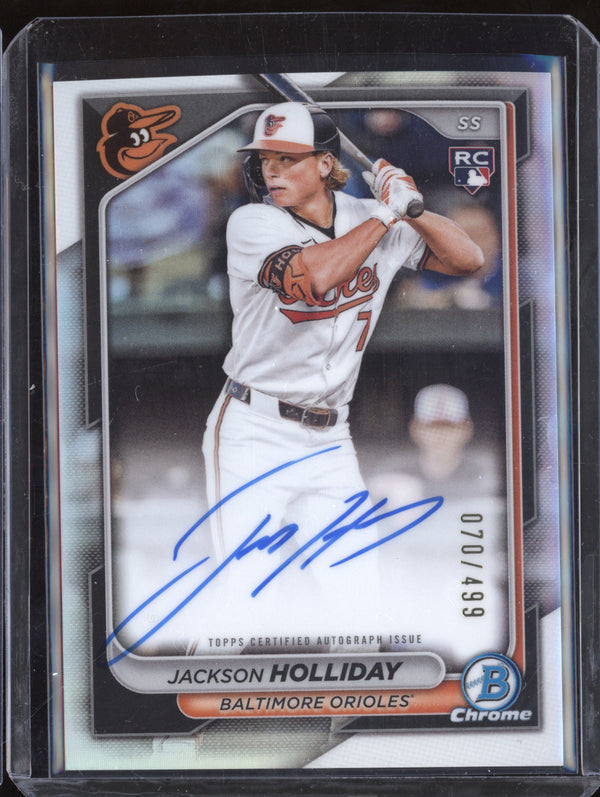 Jackson Holliday 2024 Bowman Chrome CRA-JHO Rookie Autograph Refractor RC 70/499