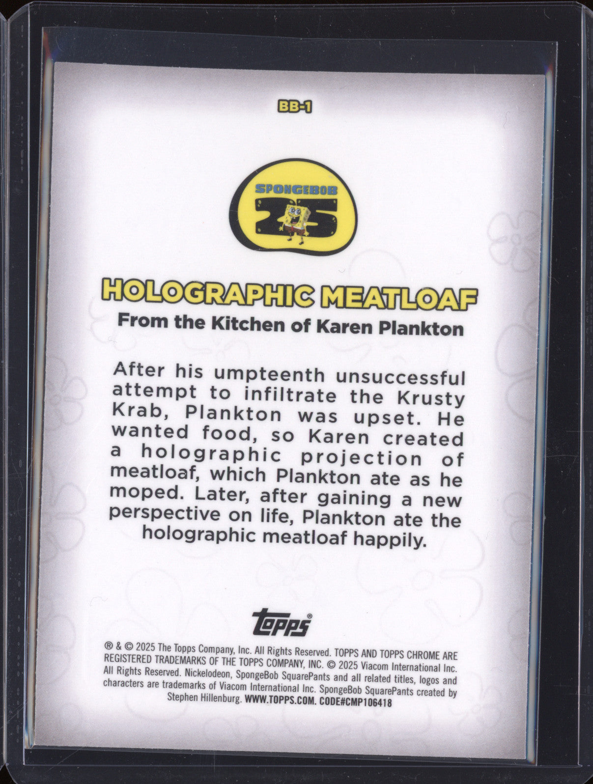 2025 Topps Chrome 25th Anniversary SpongeBob BB-1 Karen Plankton Reviews