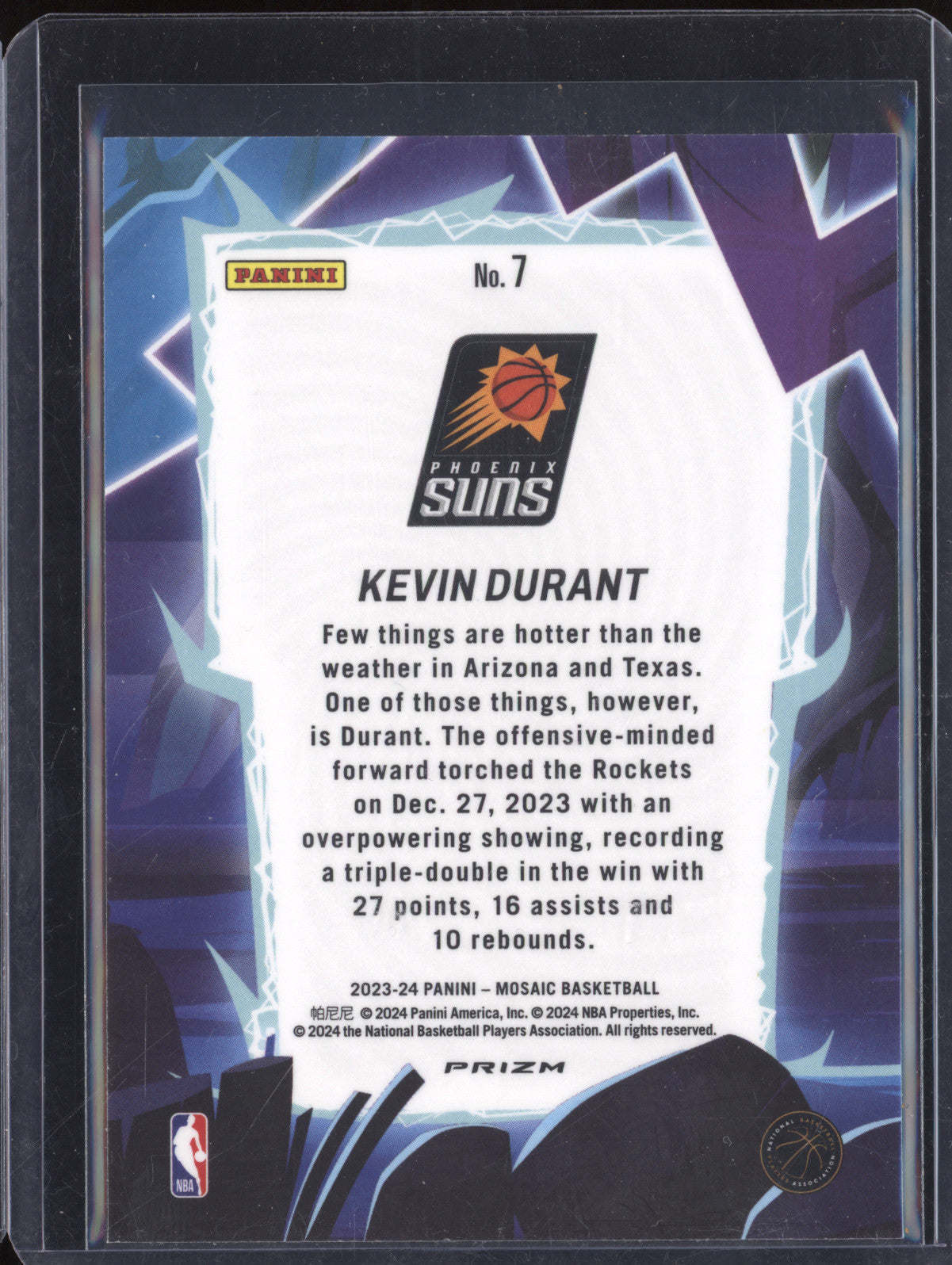 Kevin Durant 2023-24 Panini Mosaic 7 Storm Chasers Mosaic