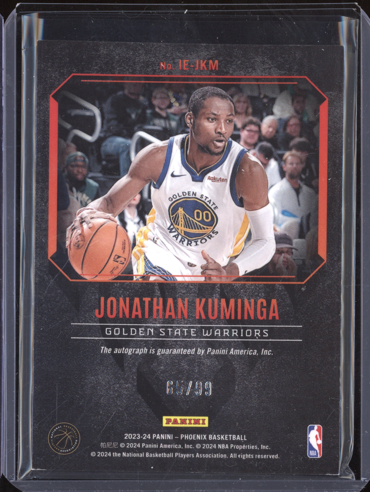 Jonathan Kuminga 2023-24 Panini Phoenix IE-JKM Inferno Etchings Auto 65/99