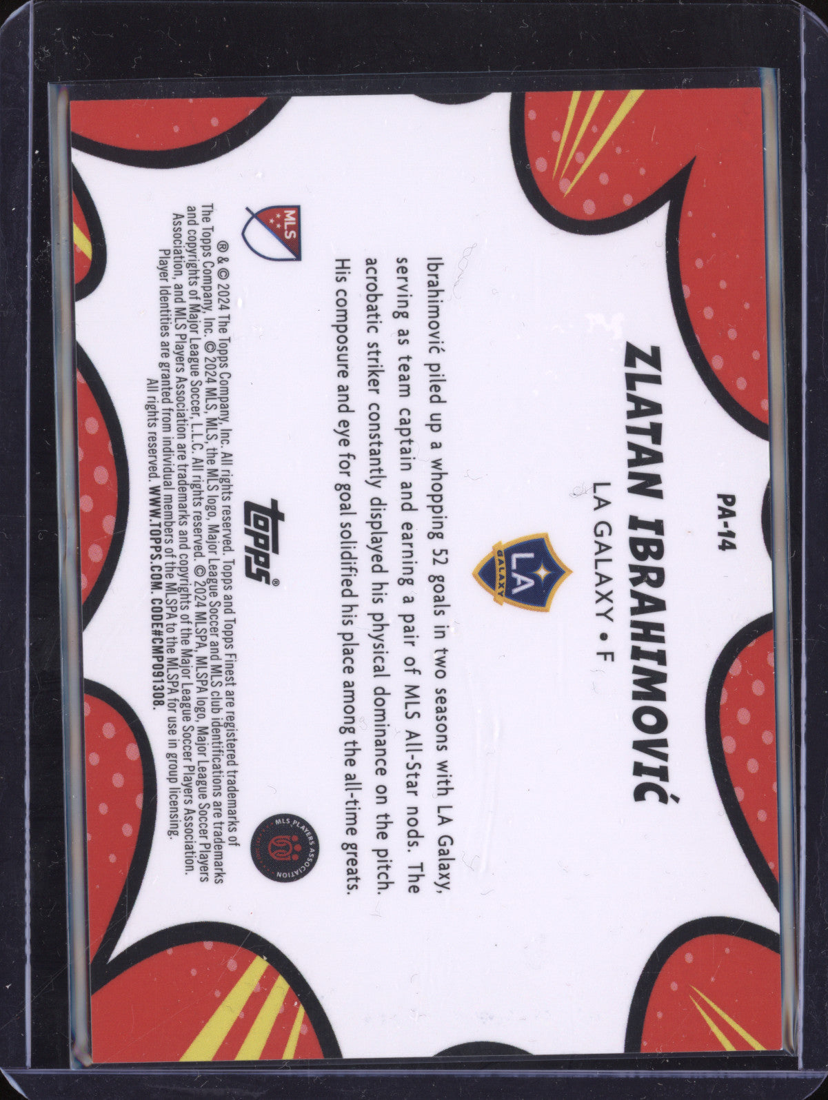 Zlatan Imbrahimovic 2024 Topps Finest MLS PA-14 Pop Art