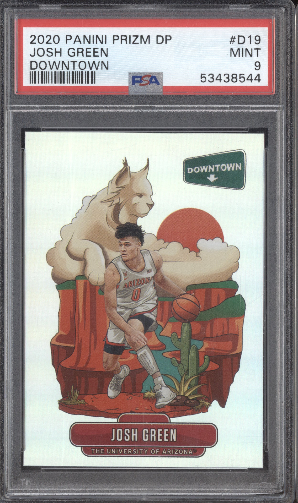 2020 Panini Prizm Draft Picks D19 Josh Green Downtown PSA 9