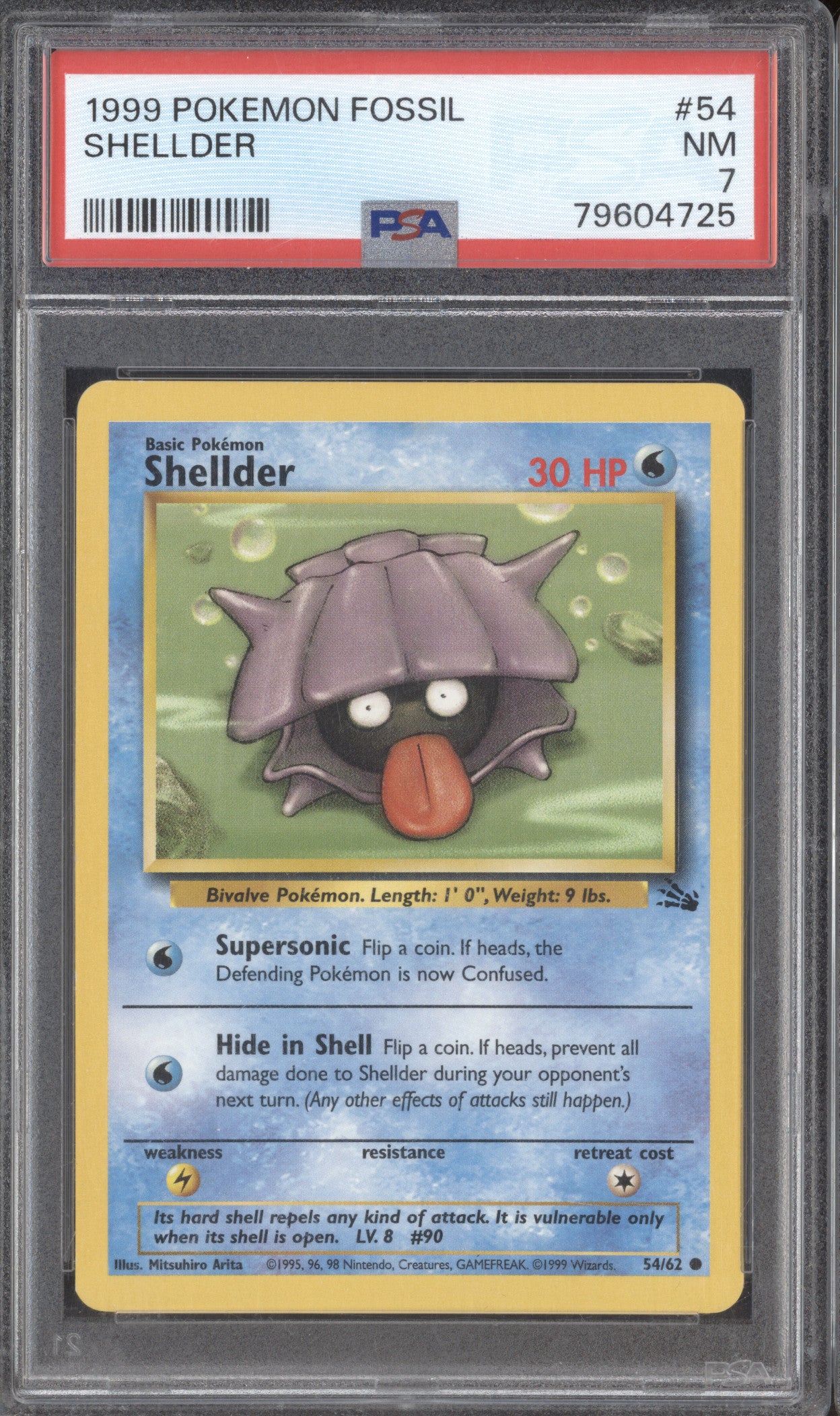 Shellder 1999 Pokemon Fossil 54/62 PSA 7