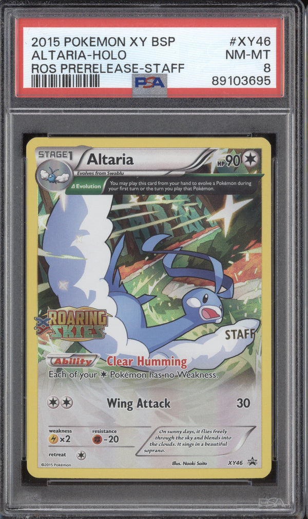 Altaria Holo 2015 Pokemon Roaring Skies XY46 Prerelease Staff Promo PSA 8