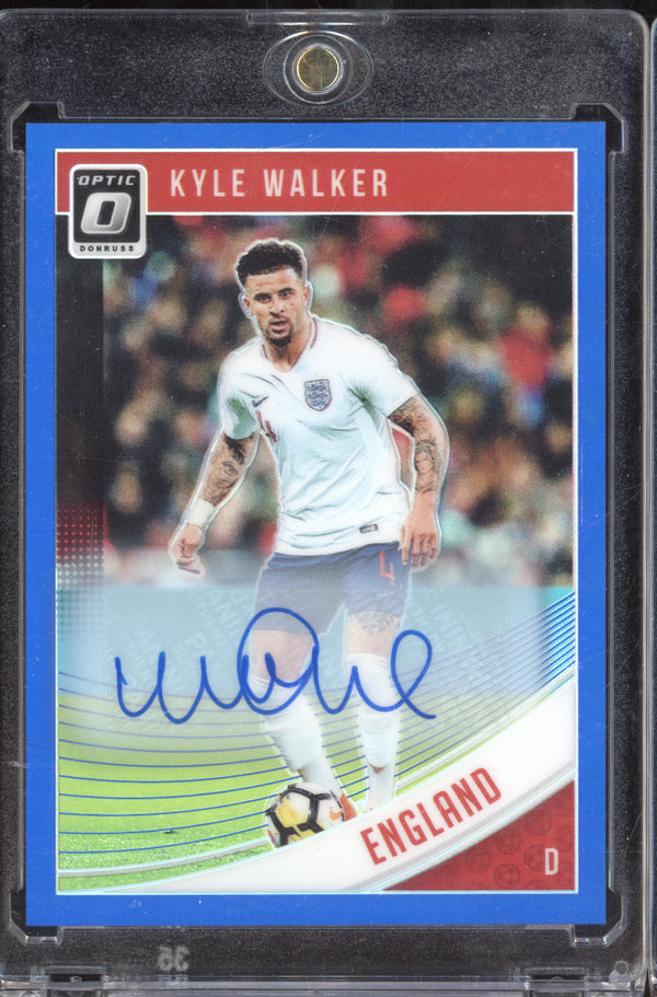 Kyle Walker 2018-19 Panini Donruss 129 Optic Auto Blue 61/75