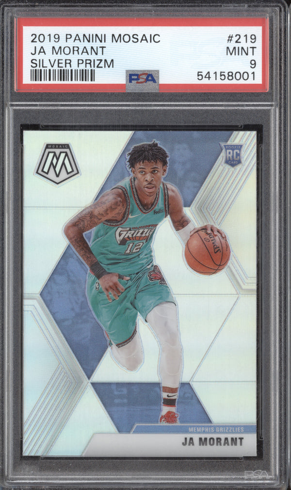 Ja Morant 2019-20 Panini Mosaic 219 Silver Prizm RC PSA 9