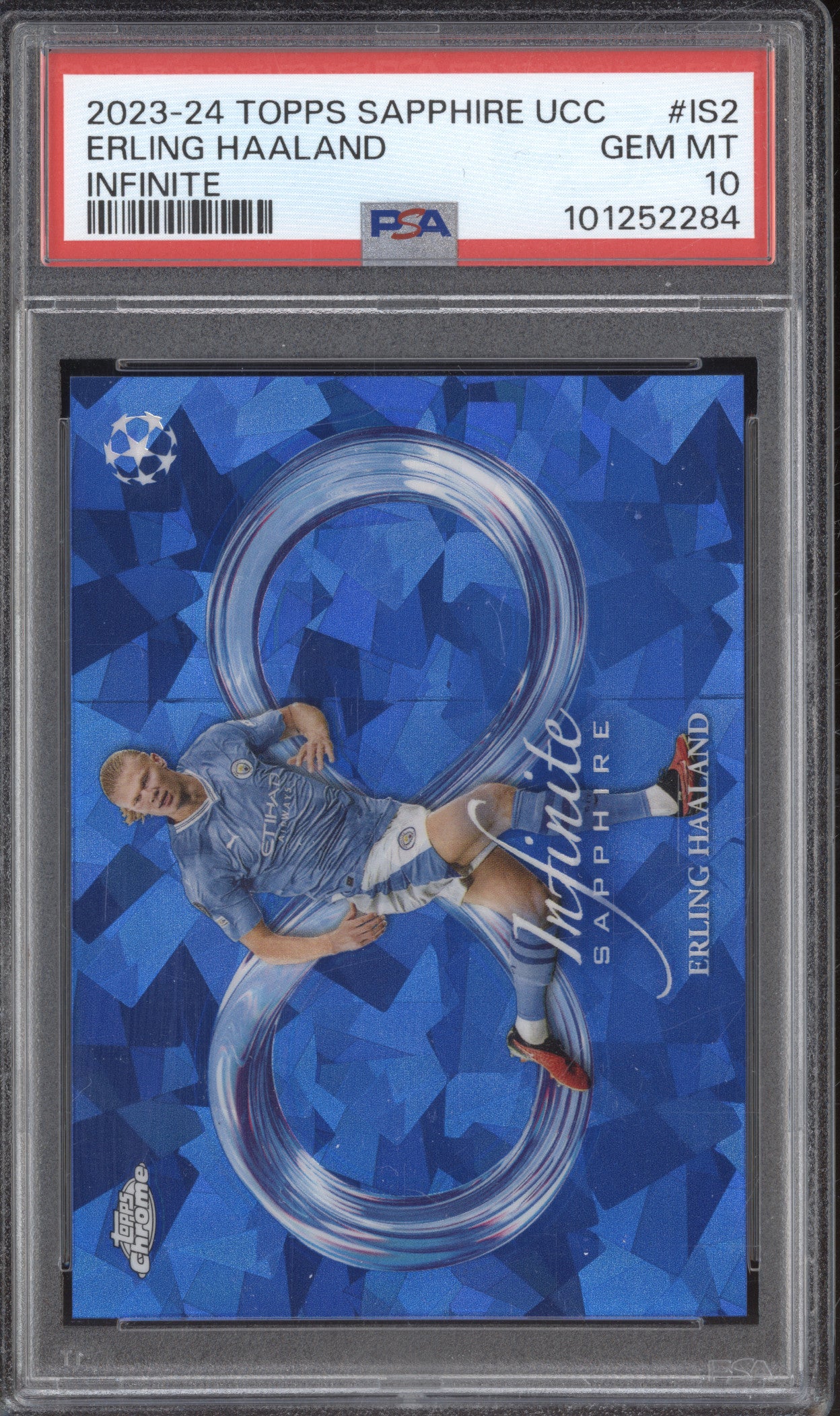 Erling Haaland 2023-24 Topps Sapphire UCC IS-2 Infinite PSA 10