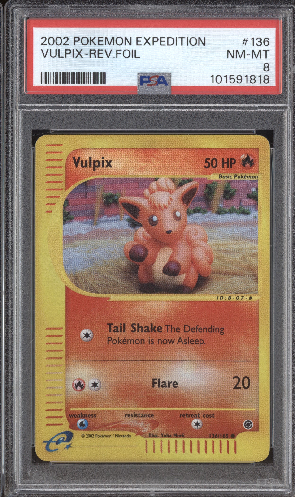 2002 Pokemon Expedition 136/165 Vulpix Reverse Holo PSA 8