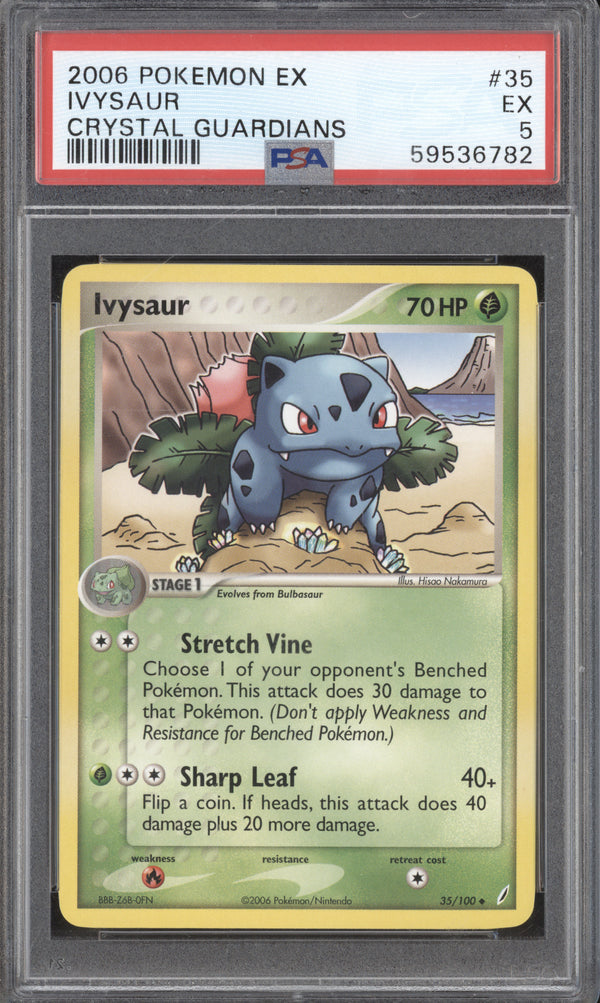 Ivysaur 2006 Pokemon EX Crystal Guardians 35/100 PSA 5