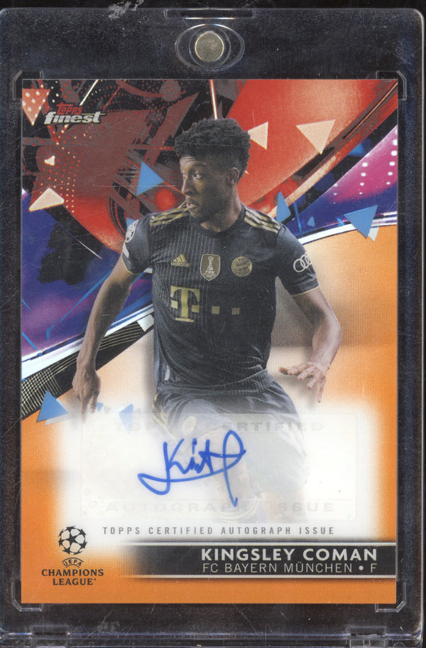 Kingsley Coman 2021-22 Topps Finest UCC BA-KC Orange Auto 13/25