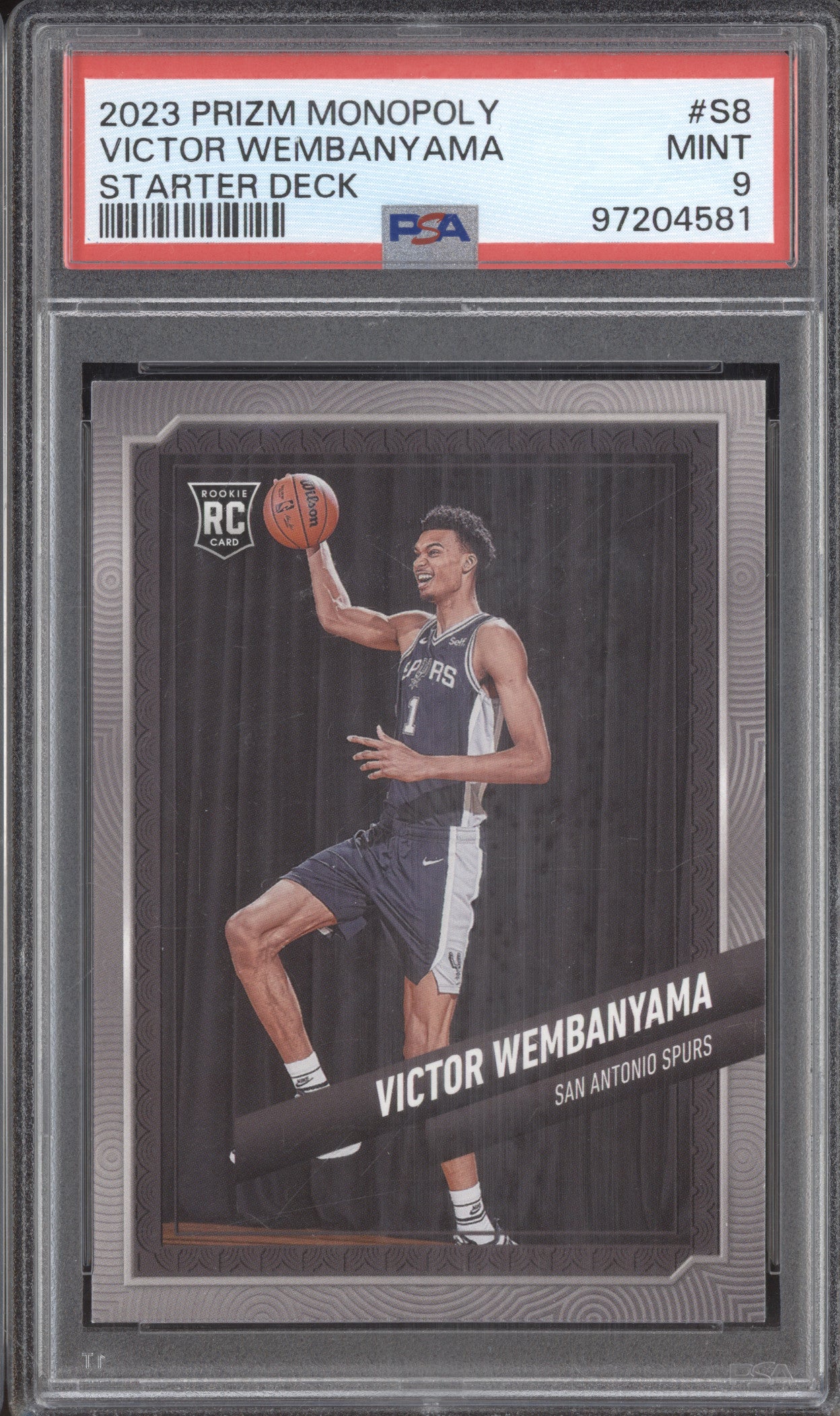 2023 Panini Prizm Monopoly S8 Victor Wembanyama Starter Deck RC PSA 9