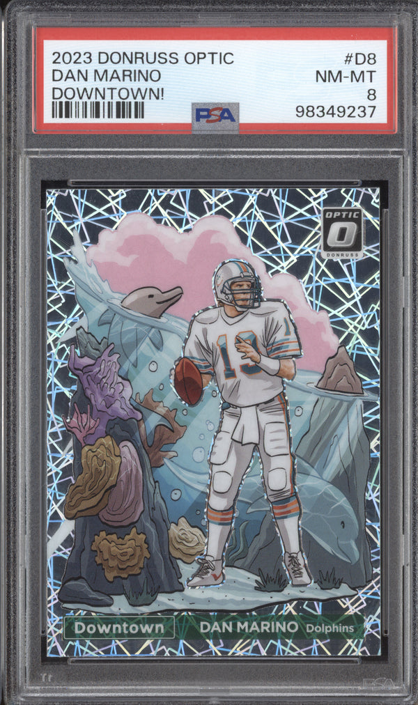 Dan Marino 2023 Panini Donruss Optic D-8 Downtown PSA 8