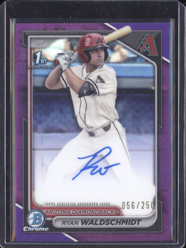 Ryan Waldschmidt 2024 Bowman Chrome CPA-RW Chrome Prospect 1st Auto Purple /250