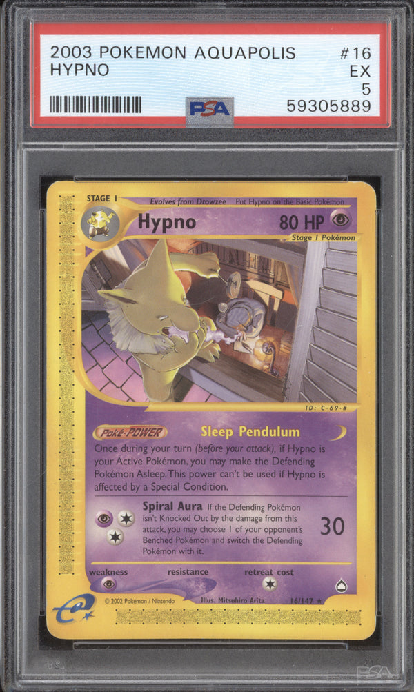 Hypno 2003 Pokemon Aquapolis 16/147 PSA 5