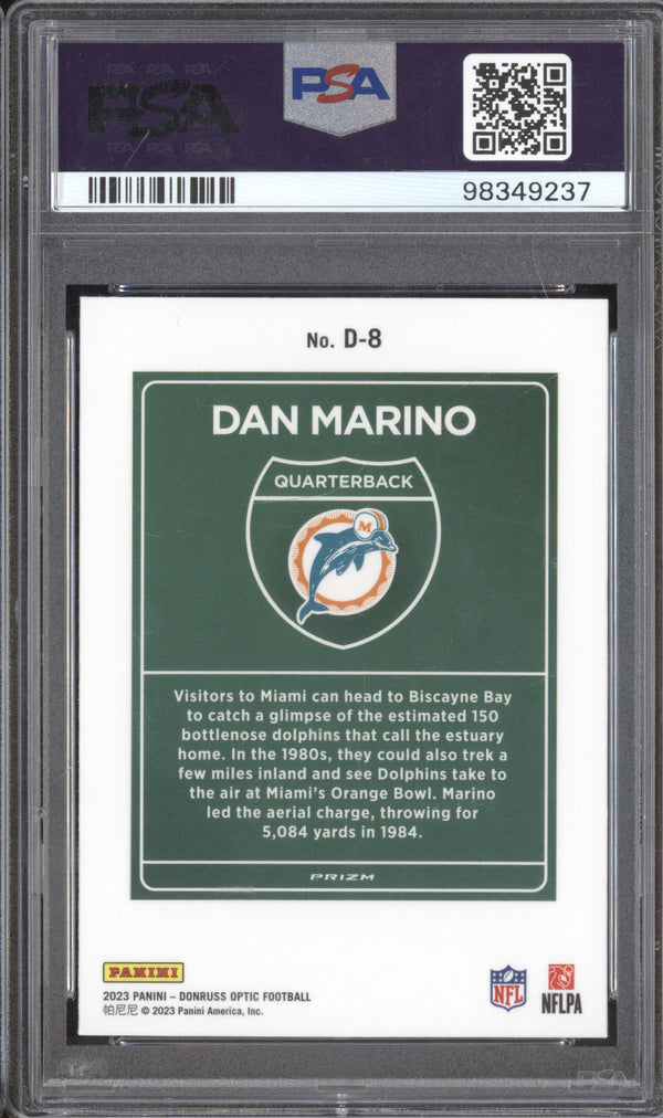 Dan Marino 2023 Panini Donruss Optic D-8 Downtown PSA 8